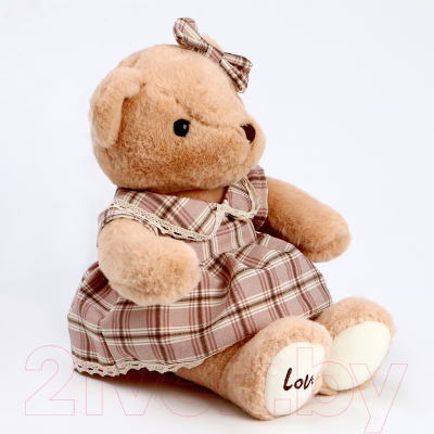 Мягкая игрушка Sima-Land Медведь с бантом и сердцем / 10091831 (бежевый)