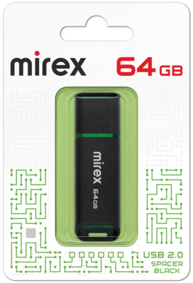 Usb flash накопитель Mirex Spacer Black 64GB (13600-FMUSBK64)