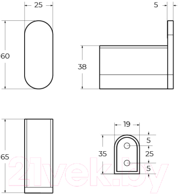 Крючок для ванной Cezares STYLUS-HK-NOP (черный матовый)