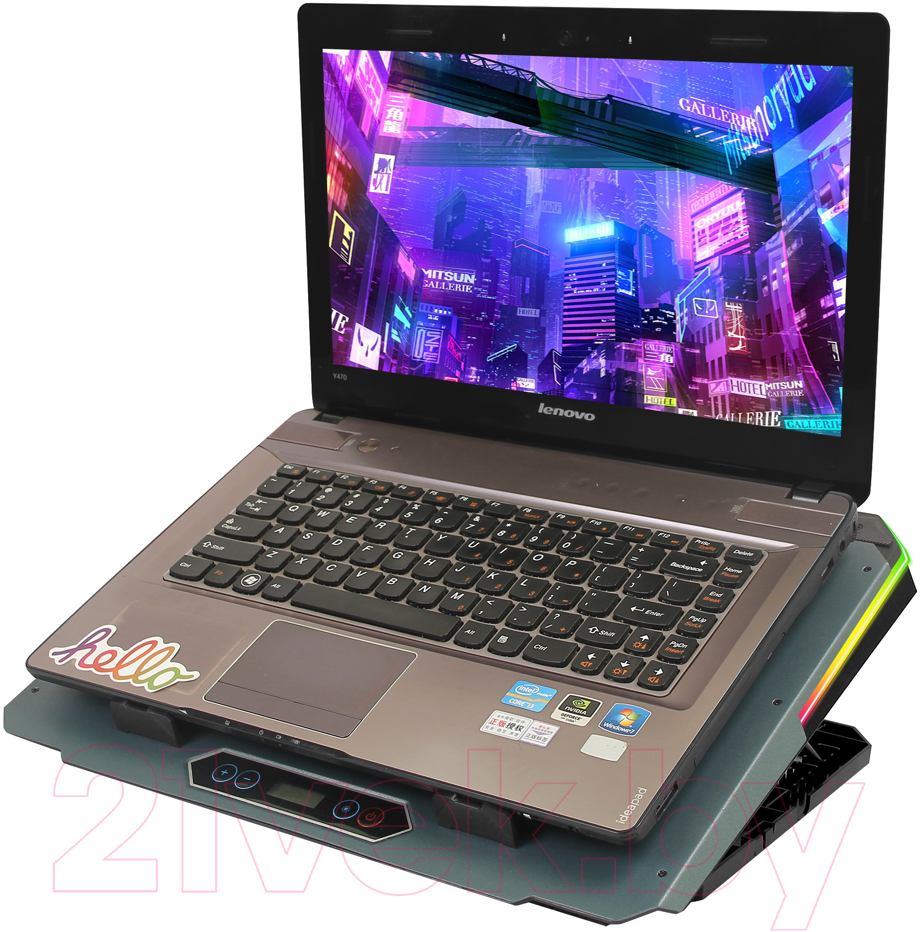 Подставка для ноутбука Evolution LCS-06 RGB с активным охлаждением