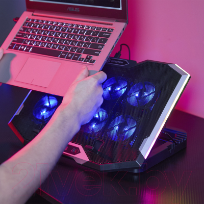 Подставка для ноутбука Evolution LCS-07 RGB с активным охлаждением