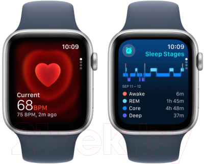 Умные часы Apple Watch SE 2 GPS 40mm (серебристый/синий ремешок S/M)