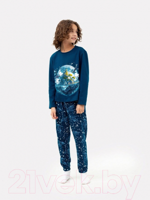 Пижама детская Mark Formelle 563323 (р.110-56-51, тропический синий/драконы в космосе)
