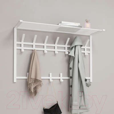 Вешалка для одежды ЗМИ Торонто 32 с полкой / ВСПТ32 (белый)