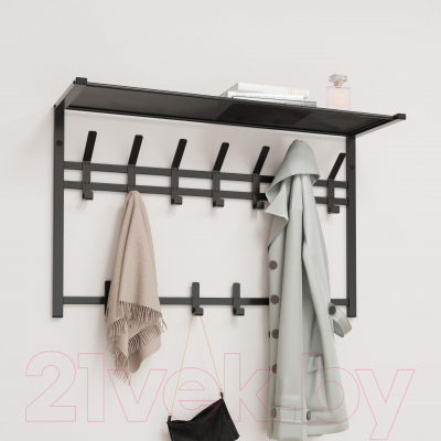 Вешалка для одежды ЗМИ Торонто 32 с полкой / ВСПТ32 (черный)