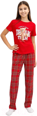 Пижама детская Mark Formelle 567741 (р.110-56, зимняя вишня/красная клетка)