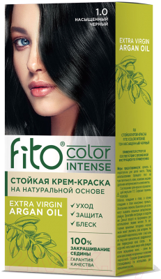 Крем-краска для волос Fito Косметик Fito Color Intense Стойкая 1.0 (115мл, насыщенный черный)