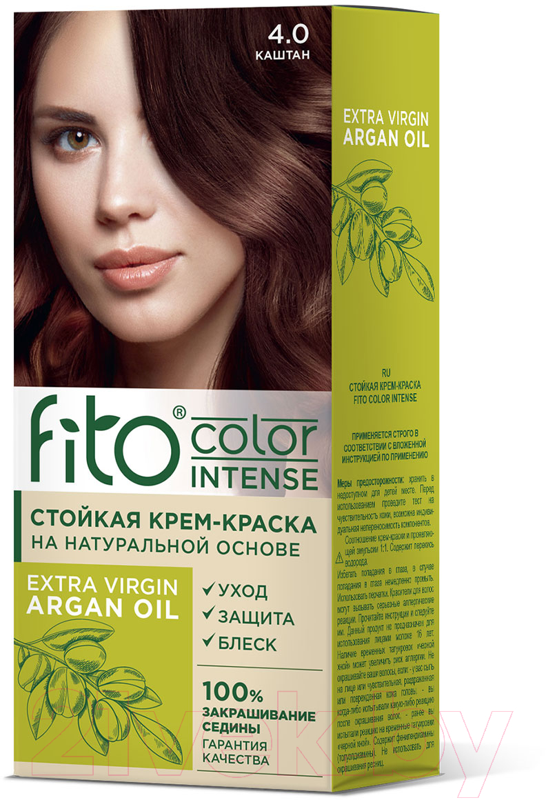 Крем-краска для волос Fito Косметик Fito Color Intense Стойкая тон 4.0 (115мл, каштан)