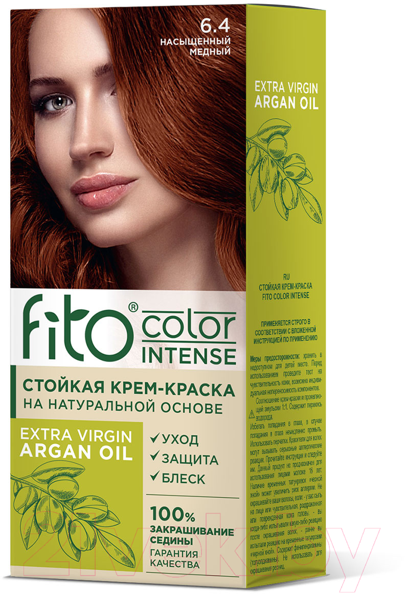 Крем-краска для волос Fito Косметик Fito Color Intense Стойкая 6.4 (115мл, насыщенный медный)