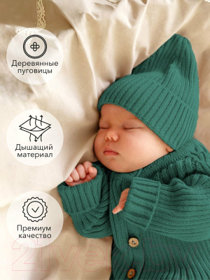 Комбинезон для малышей Amarobaby Pure Love Tot / AB-OD22-PLT501/13-56 (зеленый, р.56)