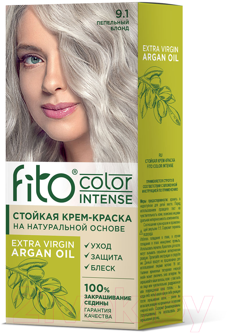 Крем-краска для волос Fito Косметик Fito Color Intense Стойкая 9.1 (115мл, пепельный блонд)