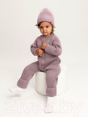 Комбинезон для малышей Amarobaby Pure Love Tot / AB-OD22-PLT501/27-62 (пудровый, р.62)