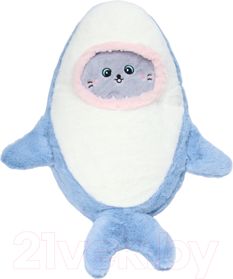 Мягкая игрушка Sima-Land Кот в костюме акулы / 10126921 (синий)
