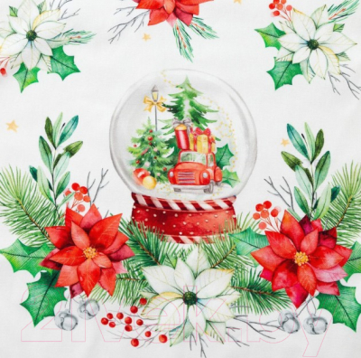 Дорожка на стол Этель Christmas Red Flowers / 5135203 (40x147)