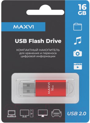 Usb flash накопитель Maxvi MP 16GB 2.0 (красный)