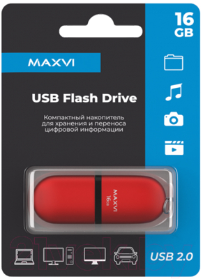 Usb flash накопитель Maxvi SF 16GB 2.0 (красный)