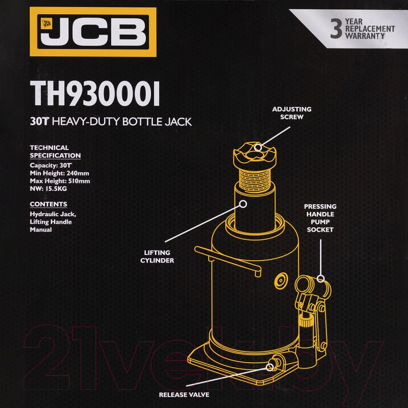 Бутылочный домкрат JCB TH930001