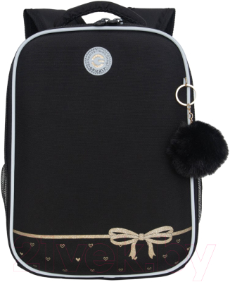 Школьный рюкзак Grizzly RAw-496-1 (черный/золото)