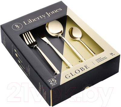Набор столовых приборов Liberty Jones Globe / LJ0000205 (16пр, золото)
