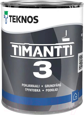 Грунт-краска Teknos Timantti 3 Base 1 (2.7л, белый глубоко матовый)