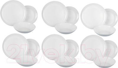 Набор столовой посуды Luminarc Diwali White V6724 (18пр)