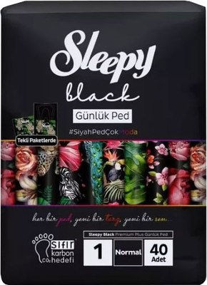 Прокладки ежедневные Sleepy Black Normal (40шт) - 