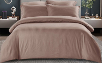 Комплект постельного белья LUXOR Полоса 1x1 16-1412 Евро-стандарт (какао, сатин-страйп) - 