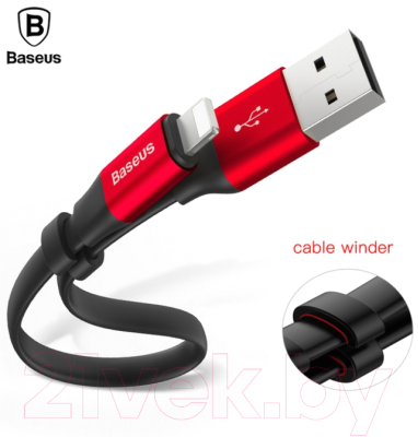 Кабель Baseus Nimble USB-Lightning (23см, черный/красный)