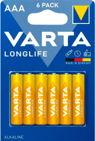 Комплект батареек Varta Longlife LR03 (6шт) - 