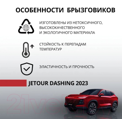 Комплект брызговиков Jetour Dashing JET114DASFRPL (передние)