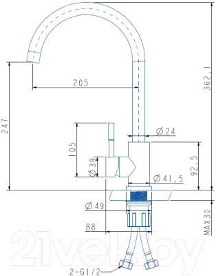 Смеситель ZORG Libris (Satin Premium)