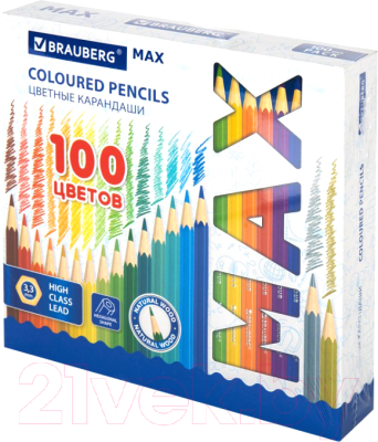 Набор цветных карандашей Brauberg Max / 181862 (100цв)