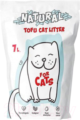 Наполнитель для туалета For Cats Tofu Natural комкующийся без запаха / PFA401 (7л)