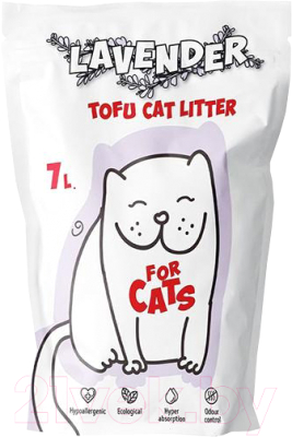 Наполнитель для туалета For Cats Tofu Natural комкующийся с ароматом лаванды / PFA404 (7л)