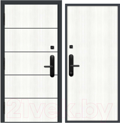 Входная дверь Nord Doors Амати А13 98x206 левая глухая (Slotex 2929/Mw)
