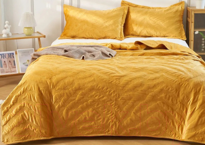 Набор текстиля для спальни Arya Lady 180x240 (горчичный)