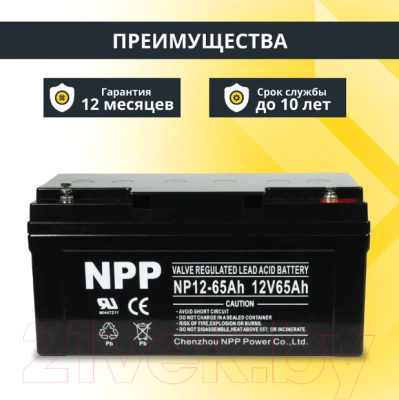 Батарея для ИБП NPP NP12 65Ah 12V 