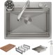 Мойка кухонная со смесителем Roxen Stage Plus 560250-60 многофункциональная 8 в 1 (сатин) - 