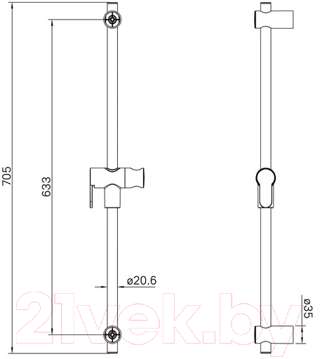 Душевая стойка IDDIS Ray RAY70BCi17