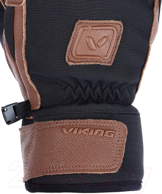 Перчатки лыжные VikinG Knox / 140/25/8255-0989 (р.9, черный/коричневый)