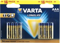 Комплект батареек Varta Longlife 16 AAA LR03 / 4103214416 (16шт) - 