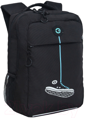 Школьный рюкзак Grizzly RB-456-6 (черный/голубой)