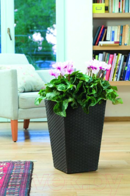 Изображение товара Кашпо Keter Rattan Planter / 228977 (коричневый)