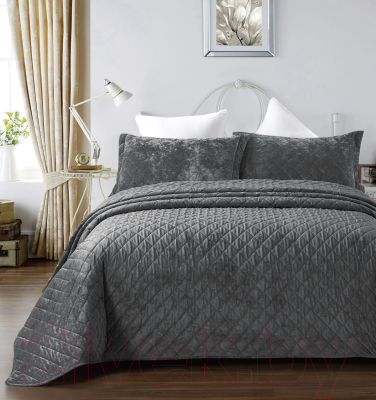 Набор текстиля для спальни Arya Valentine 250x260 (темно-серый)