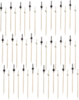 Набор одноразовых шпажек Паксервис Шарики 100мм бамбук / 287399 (200шт, черный/белый) - 