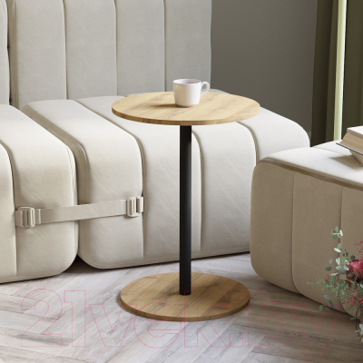 Изображение товара Журнальный столик Мебелик Кат (дуб вотан/черный)