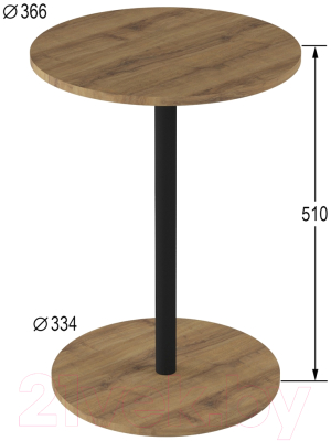 Изображение товара Журнальный столик Мебелик Кат (дуб вотан/черный)