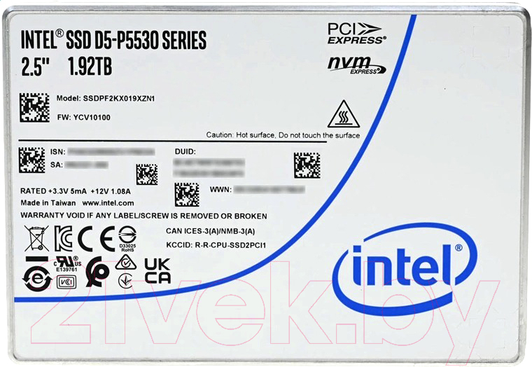 SSD диск Intel D5-P5530 1.92TB (SSDPF2KX019XZN1)