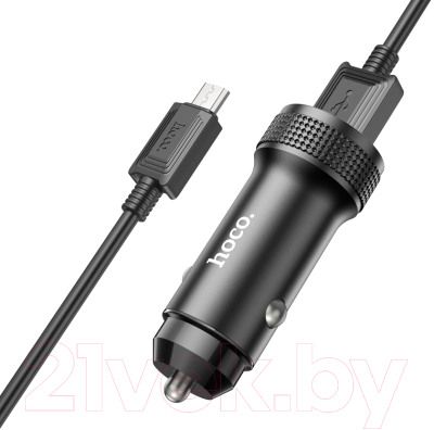 Зарядное устройство автомобильное Hoco Z49 + кабель Micro (черный)
