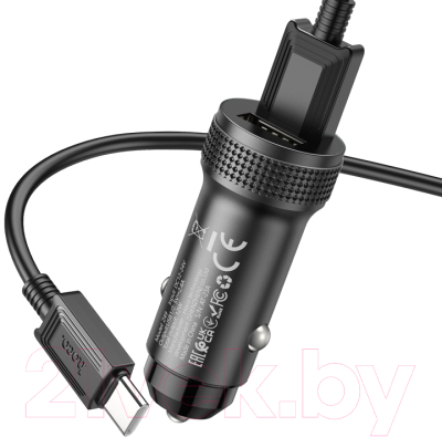 Зарядное устройство автомобильное Hoco Z49 + кабель Type-C (черный)